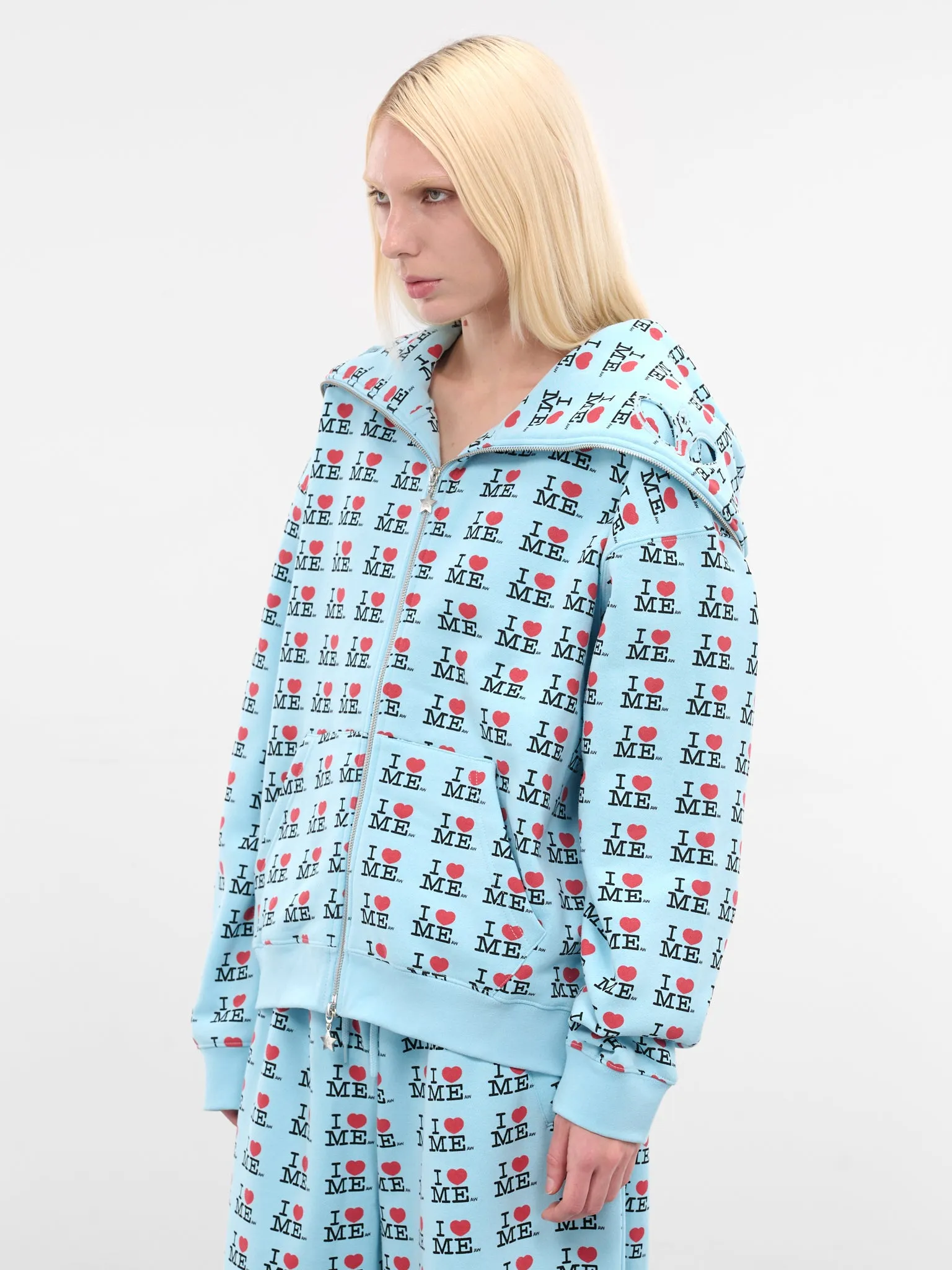 'I Heart Me' Zip Hoodie (120-I-HEART-ME-BLUE) sold by lorenzo product image thumbnail 2