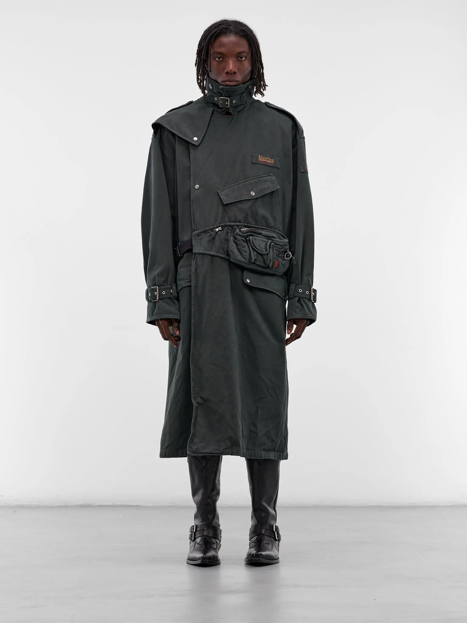 Green Bumbag Trench Coat (748WP22414-GREEN) sold by lorenzo