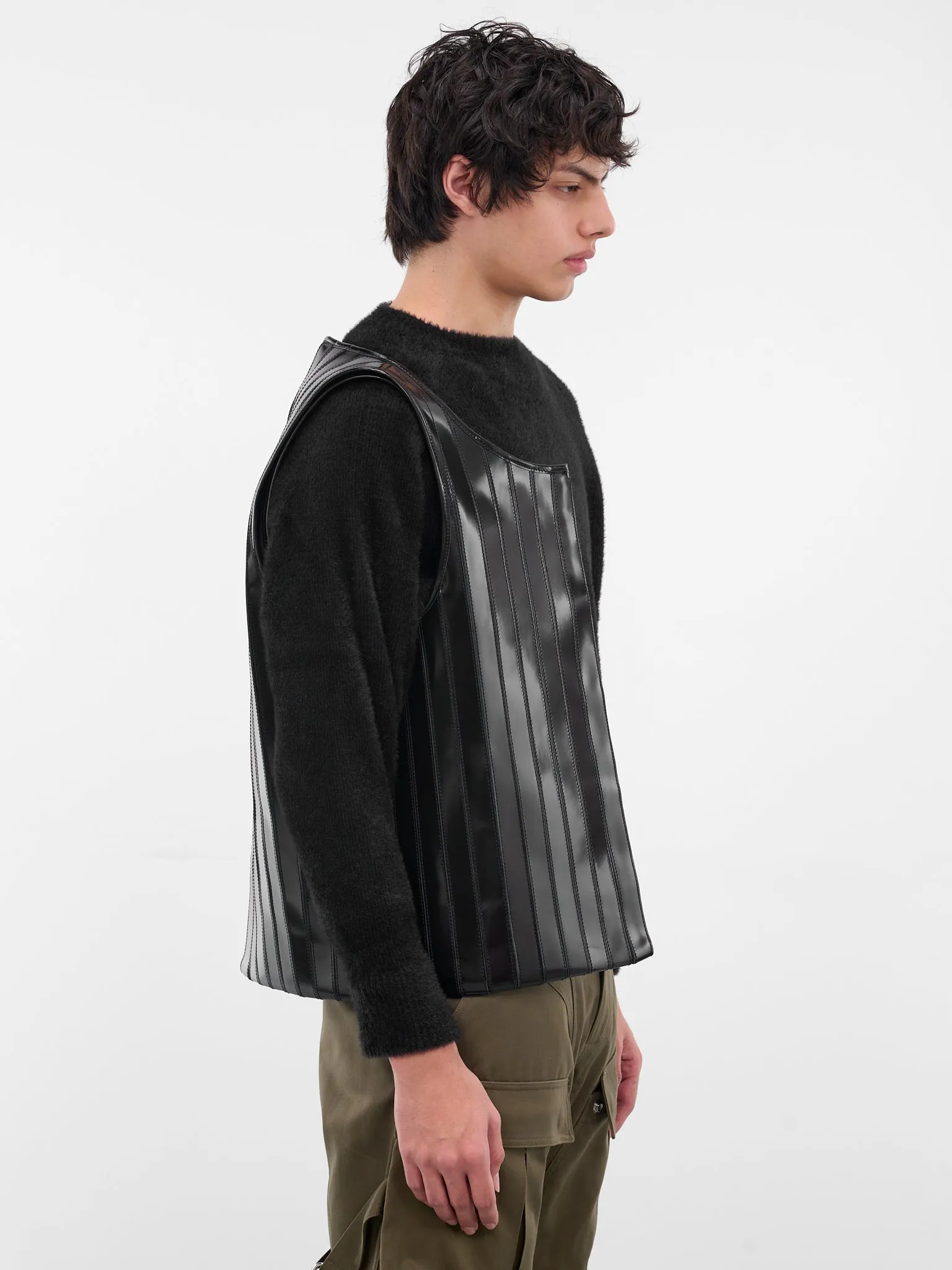 Black Leather Tank Top Tote (TANK-TOP-TOTE-CARASCO-BLACK-00) sold by lorenzo