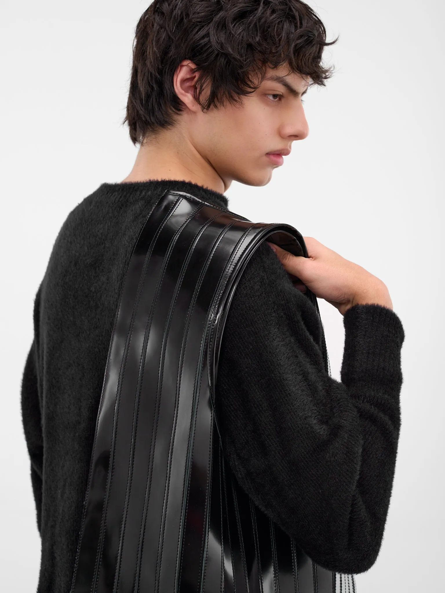 Black Leather Tank Top Tote (TANK-TOP-TOTE-CARASCO-BLACK-00) sold by lorenzo product image thumbnail 3