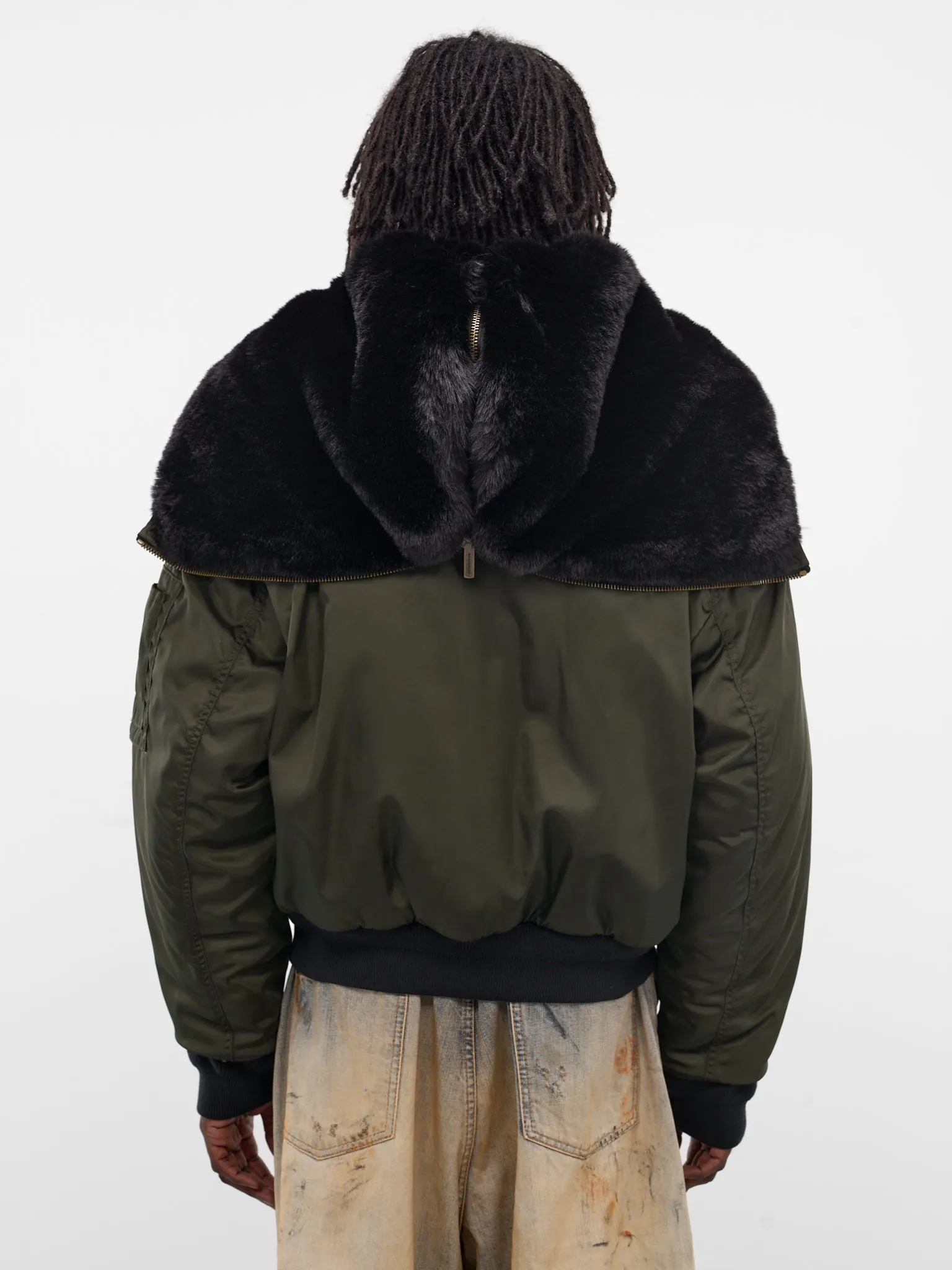 Green Hooded Nylon Bomber Jacket (S71AN0622-S49576-697-DARK-GREE) sold by lorenzo product image thumbnail 3