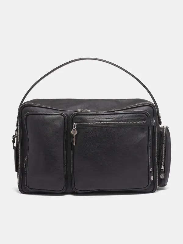 Black Leather Camero Hotel Bag (FN-UX-BAGS000202-BLACK) sold by lorenzo
