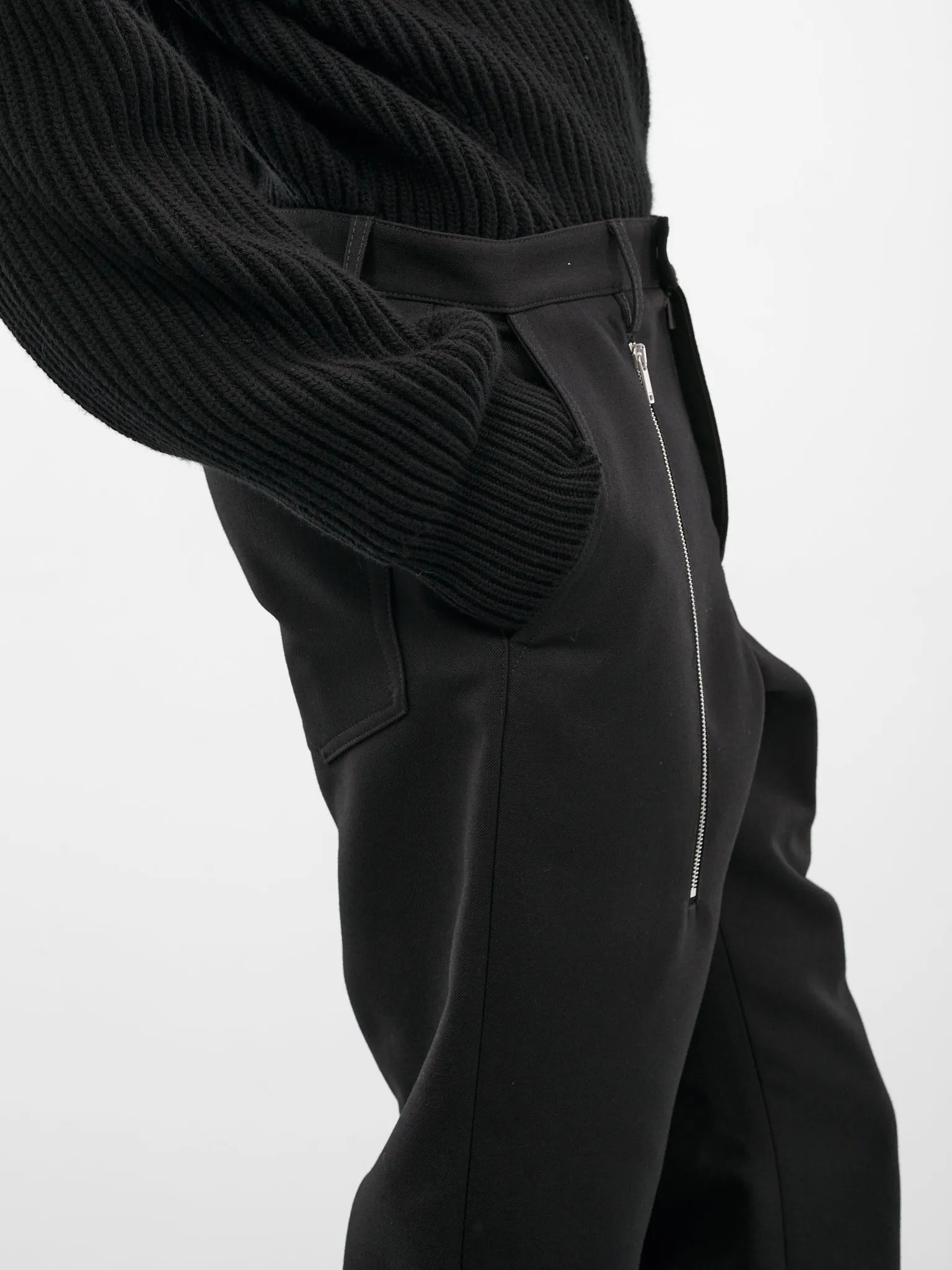 Black Zip Drop Crotch Trousers (J21KA0296-J40289-001-BLACK) sold by lorenzo product image thumbnail 4