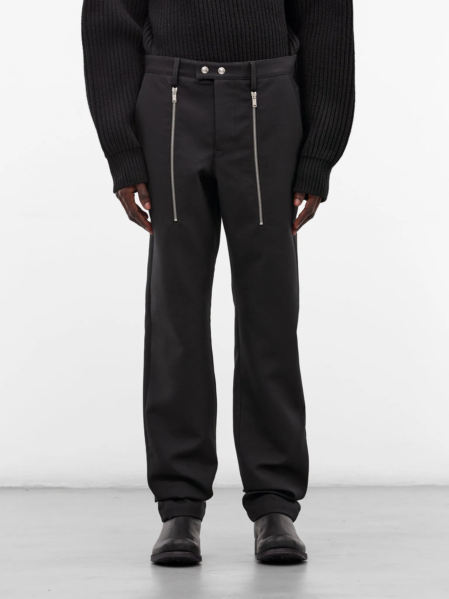 Black Zip Drop Crotch Trousers (J21KA0296-J40289-001-BLACK) sold by lorenzo