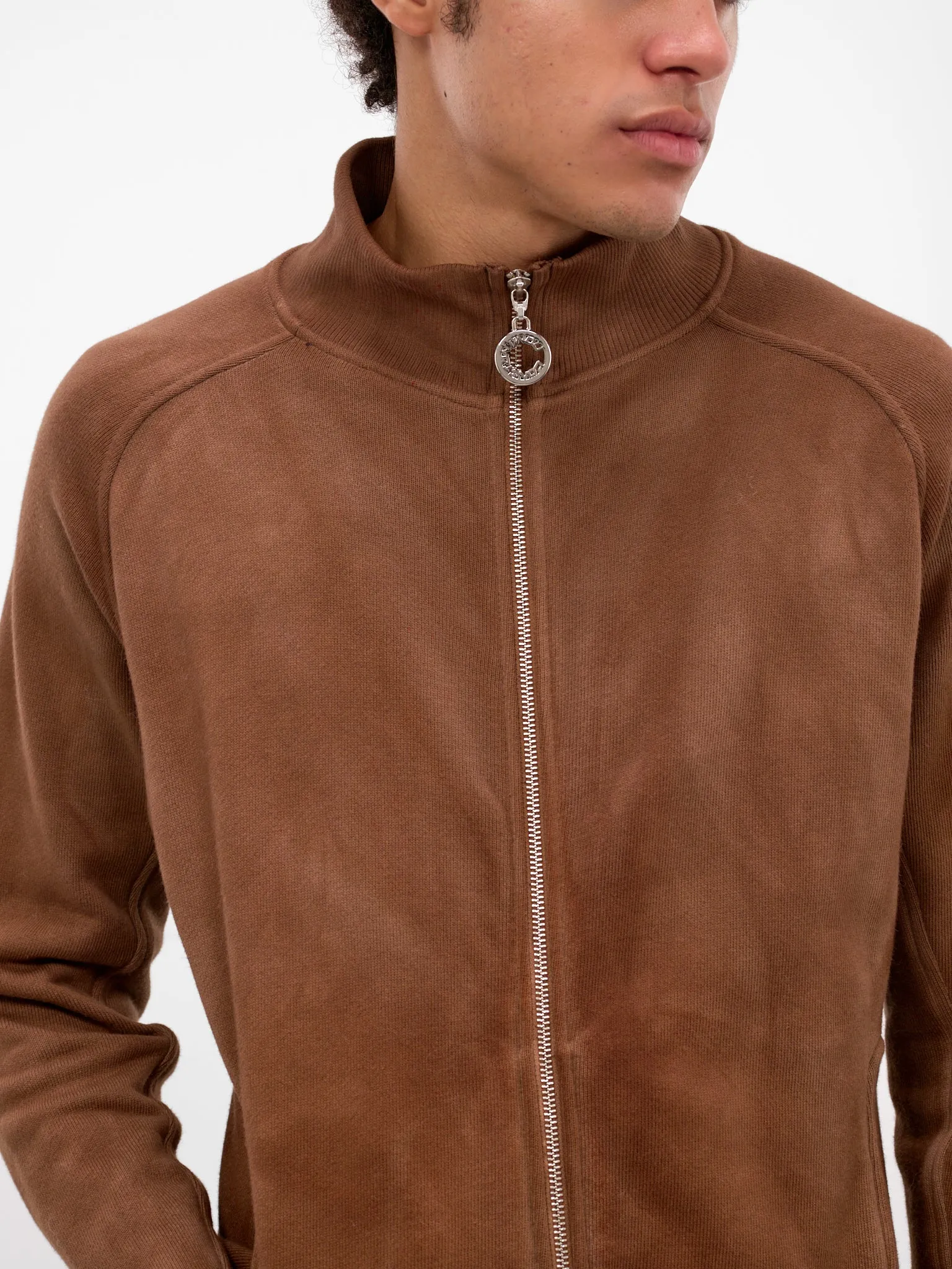 Brown Essential Jersey Zip Jacket (TOP-ESSZIP-BROWN) sold by lorenzo product image thumbnail 5