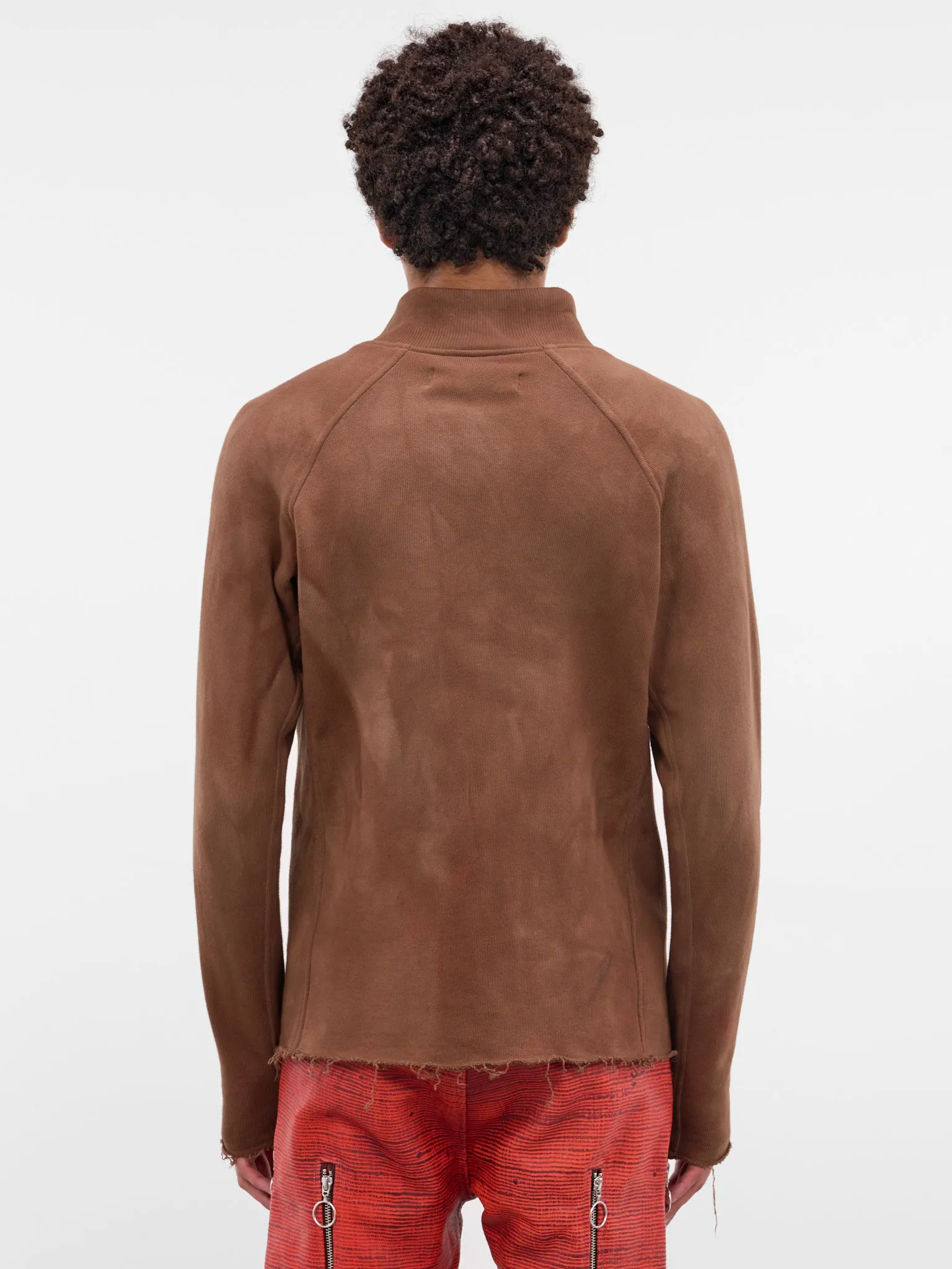 Brown Essential Jersey Zip Jacket (TOP-ESSZIP-BROWN) sold by lorenzo product image thumbnail 3