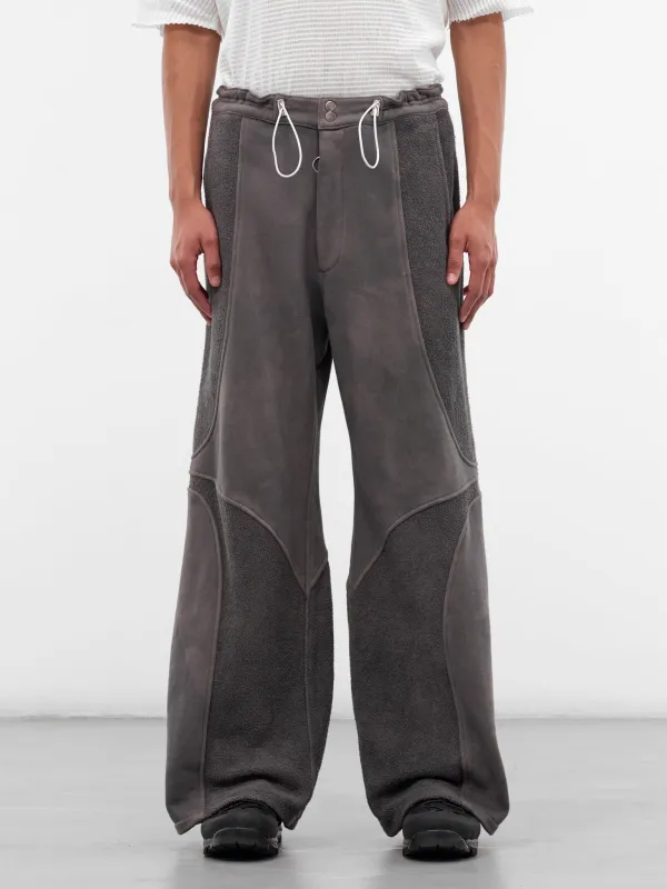 Brown Paneled Jersey Wide Trousers (TRS-PANJRS-BROWN) sold by lorenzo