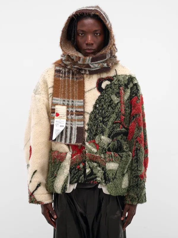 Beige Hooded Luster Check Scarf (AC-SV-NGA-1009-BEIGE) sold by lorenzo