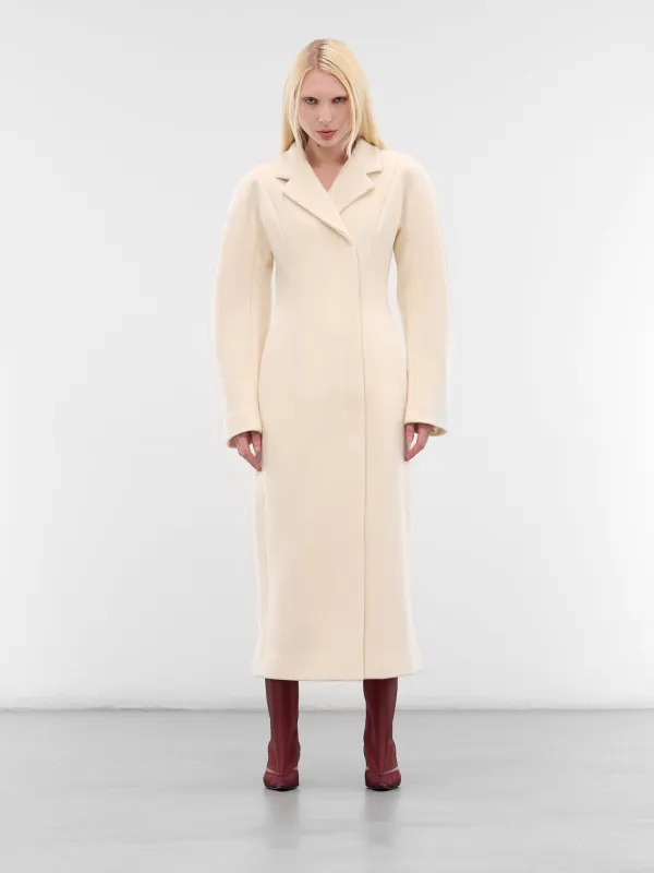 White Wool Round Shoulder Coat (COW00107AW00429-OFF-WHITE) sold by lorenzo