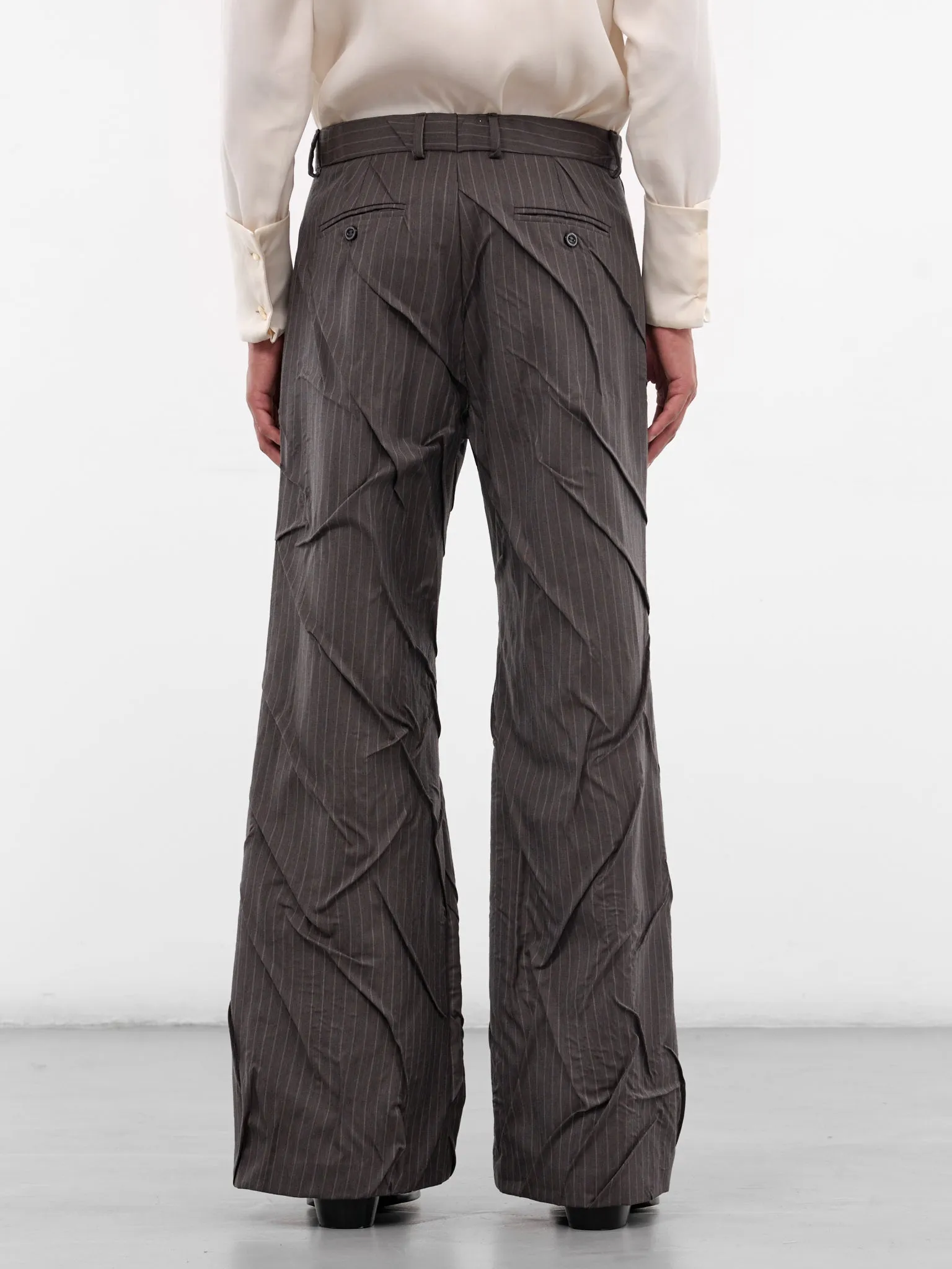 Gray Maestria Pleated Pinstripe Trousers (MAESTRIA-PANTS-PINSTRIPED-GREY) sold by lorenzo product image thumbnail 3
