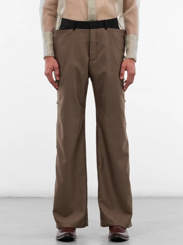 Colgado Layered Wool Hybrid Trousers (COLGADO-PANTS-TAUPE-BLACK) sold by lorenzo