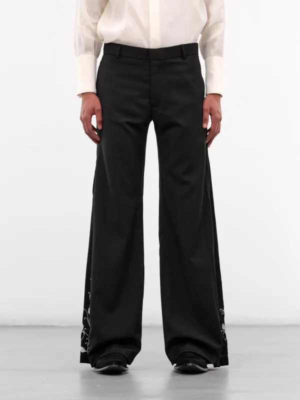 Altura Wool-Cashmere Embroidered Trousers (ALTURA-PANTS-BLACK) sold by lorenzo