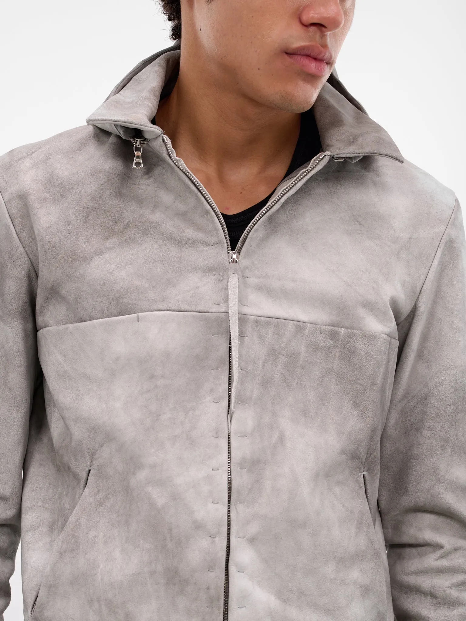 4-Pocket Detachable Hood Leather Jacket (4-POCKET-DETACHABLE-HOOD-CARBO) sold by lorenzo product image thumbnail 4