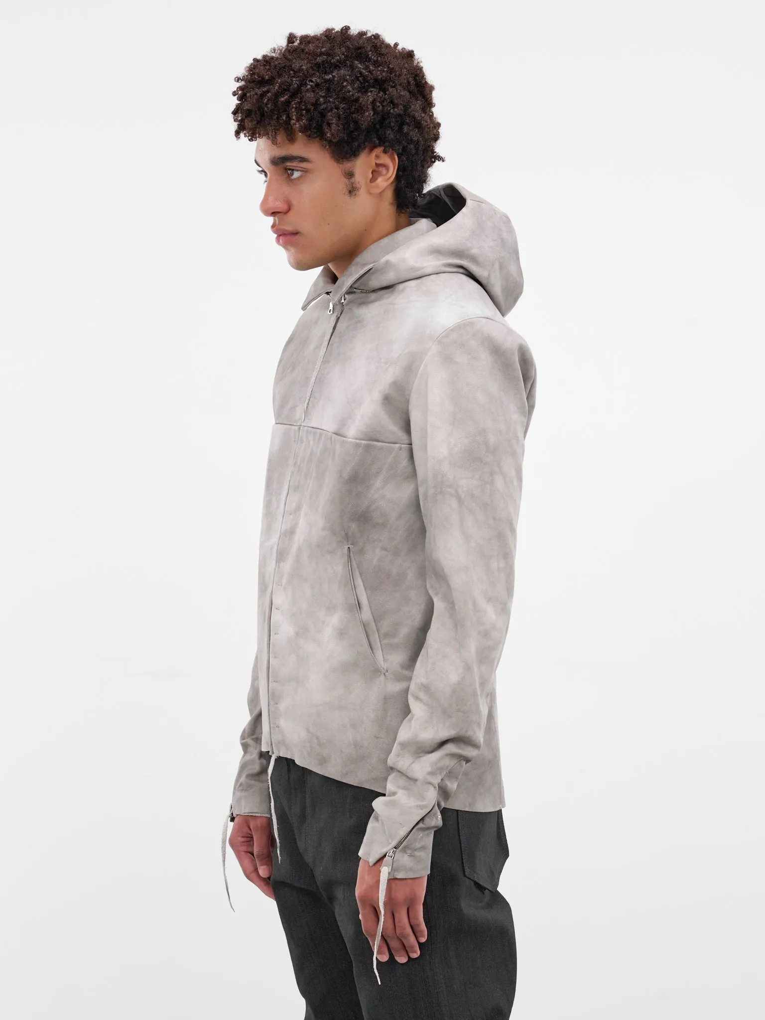 4-Pocket Detachable Hood Leather Jacket (4-POCKET-DETACHABLE-HOOD-CARBO) sold by lorenzo product image thumbnail 2