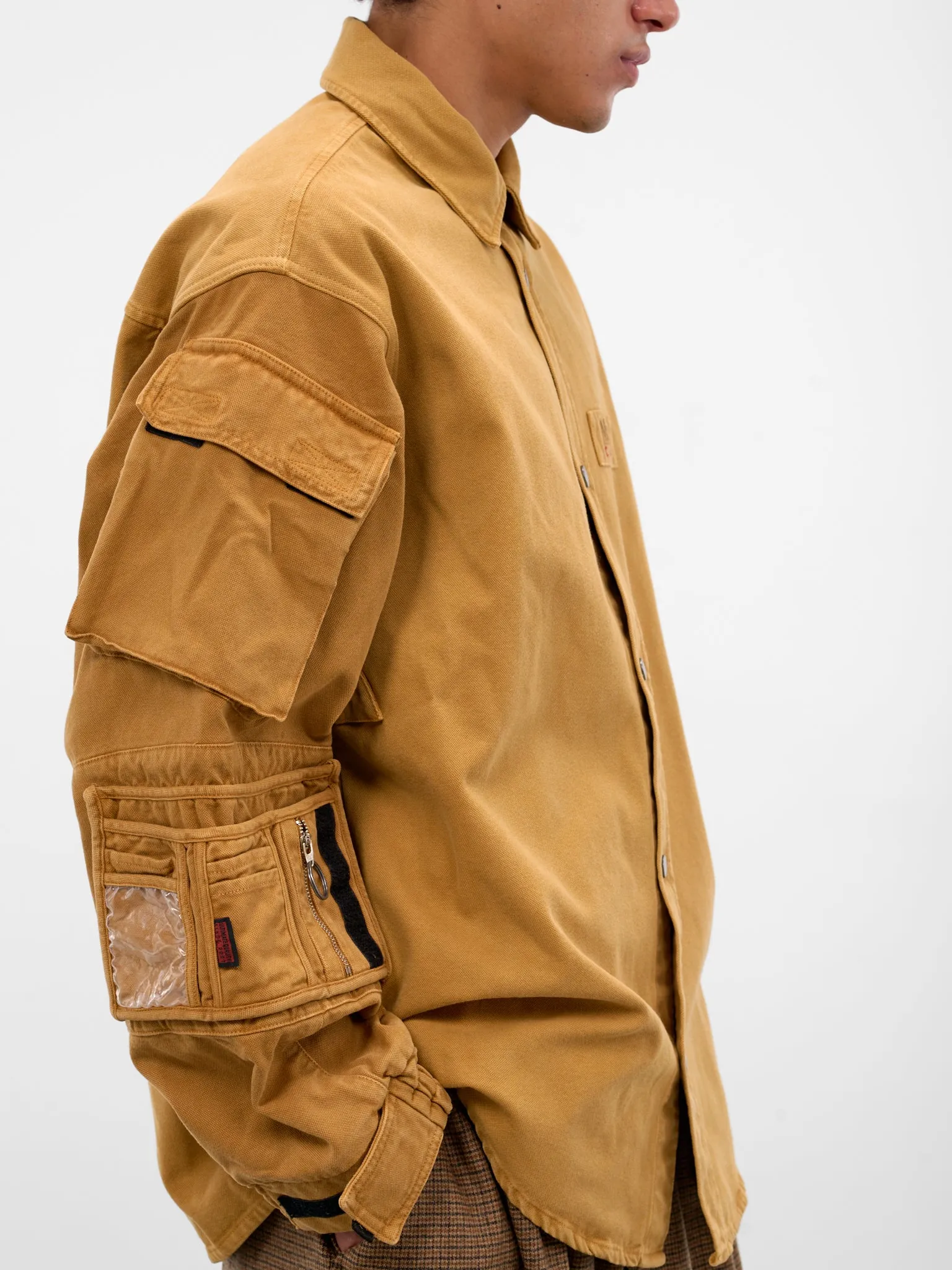 Brown Cotton Utility Shirt (475WP22718-BROWN) sold by lorenzo product image thumbnail 5