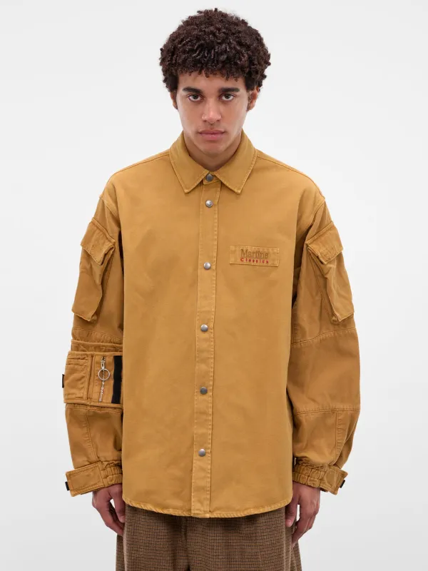 Brown Cotton Utility Shirt (475WP22718-BROWN) sold by lorenzo