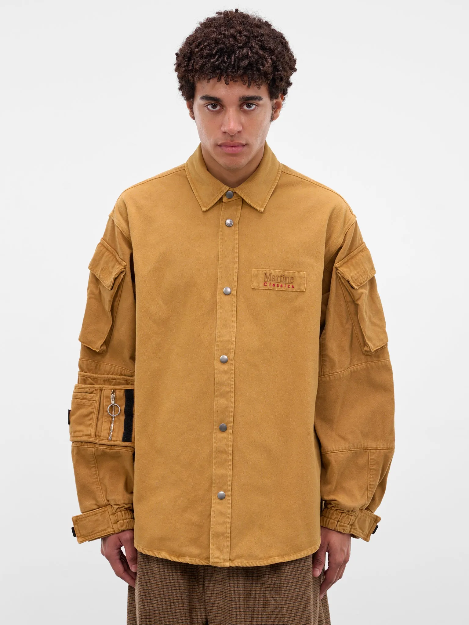 Brown Cotton Utility Shirt (475WP22718-BROWN) sold by lorenzo