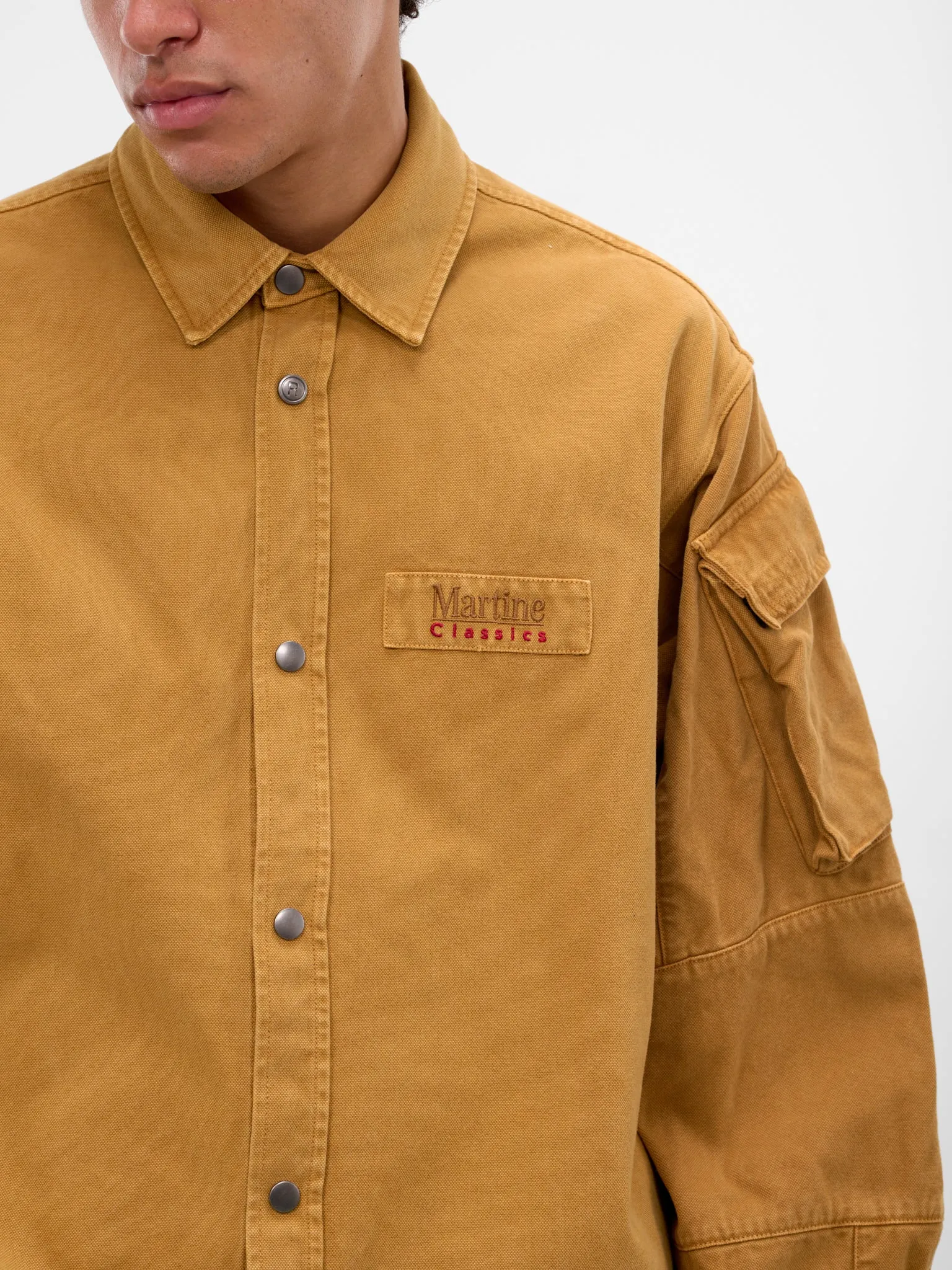 Brown Cotton Utility Shirt (475WP22718-BROWN) sold by lorenzo product image thumbnail 4
