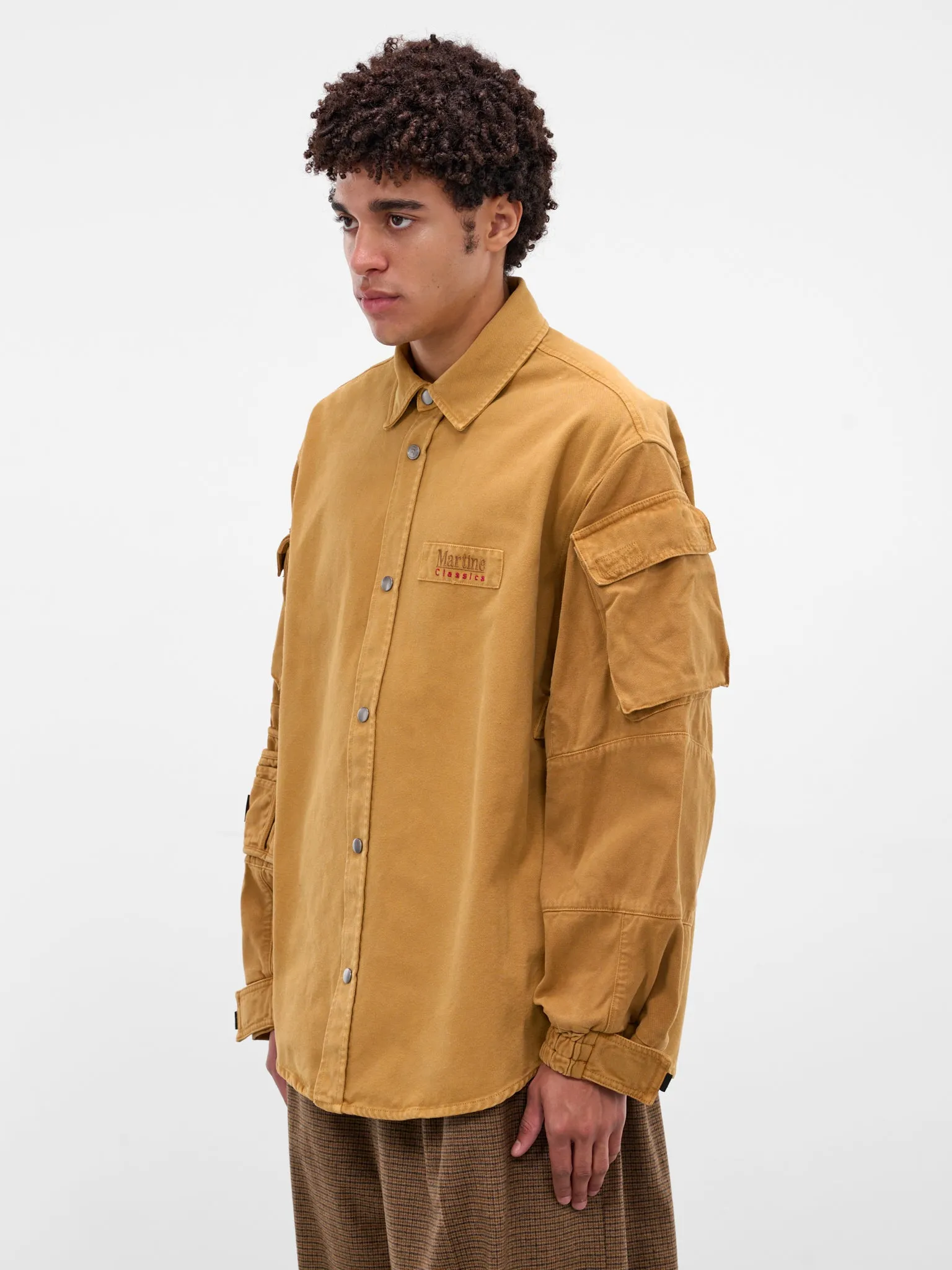 Brown Cotton Utility Shirt (475WP22718-BROWN) sold by lorenzo product image thumbnail 2