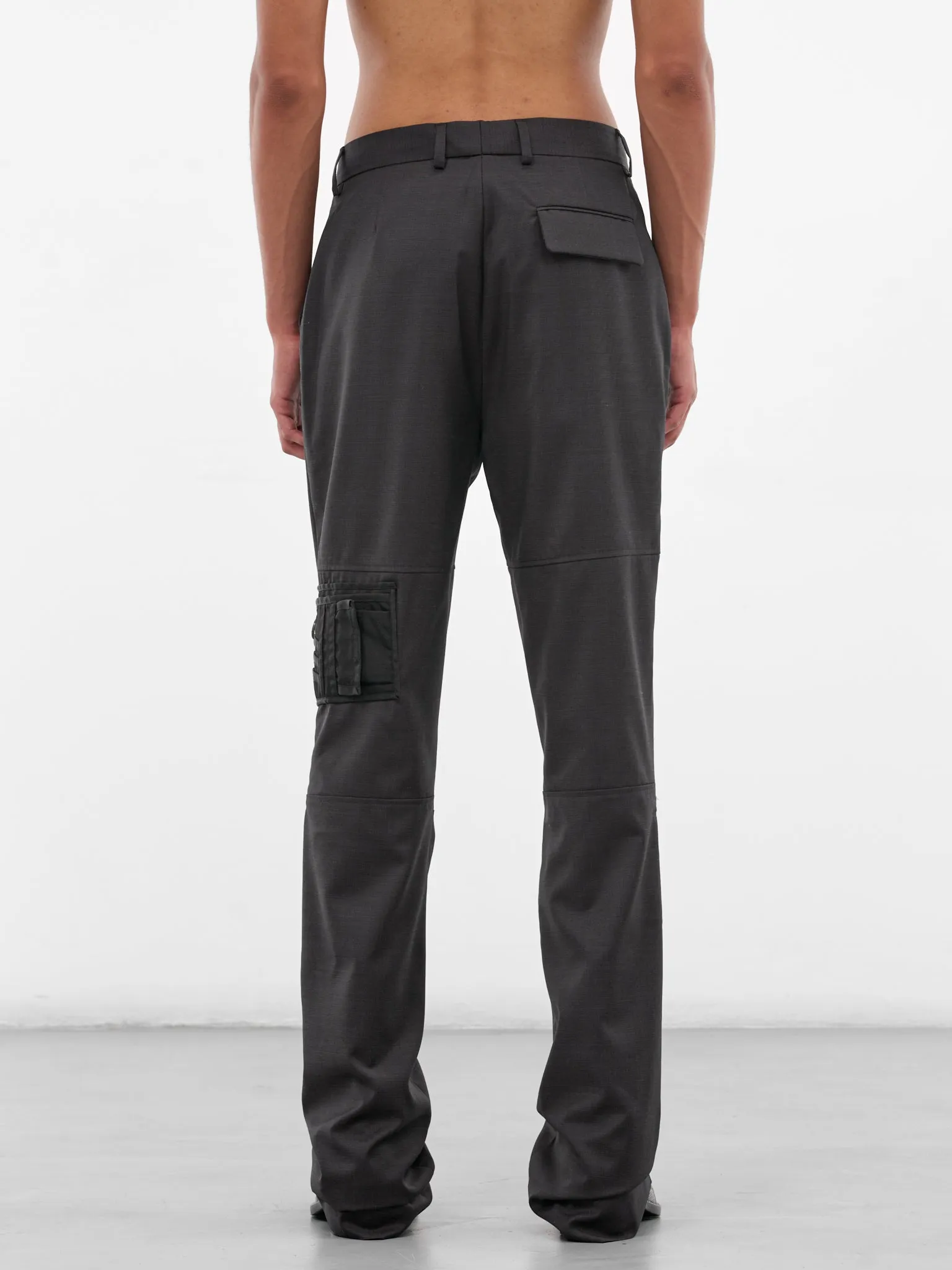 Black Stitched Wallet & Chain Pants (375WT16036-BLACK-PURPLE) sold by lorenzo product image thumbnail 3