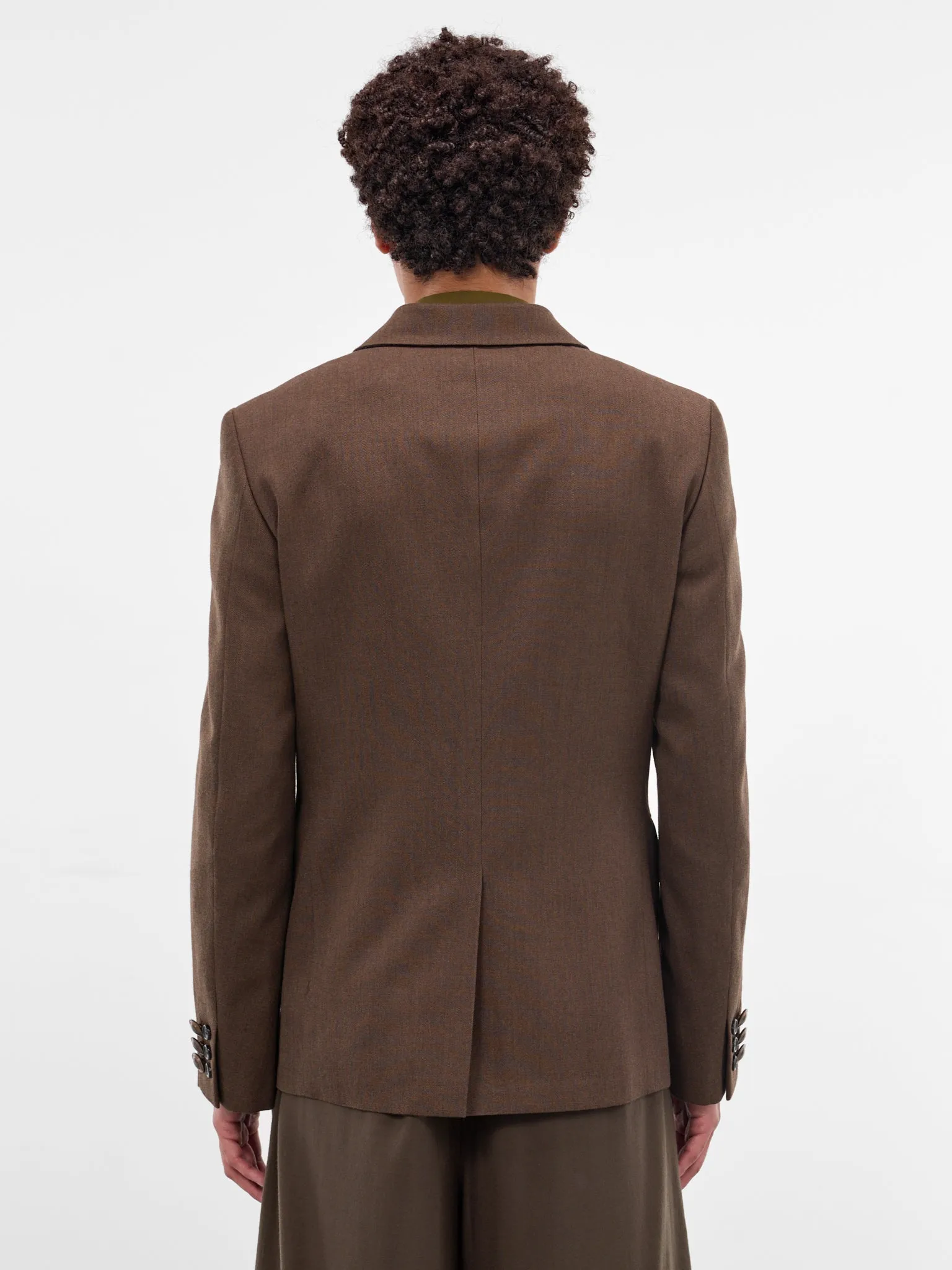 Brown Military Cut Wool Blazer (PP-J004-W25-TOP-BROWN) sold by lorenzo product image thumbnail 3