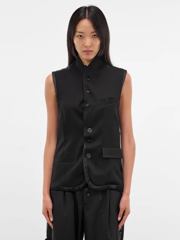 Black Wool Blazer Vest (UC2E1001-BLACK) sold by lorenzo