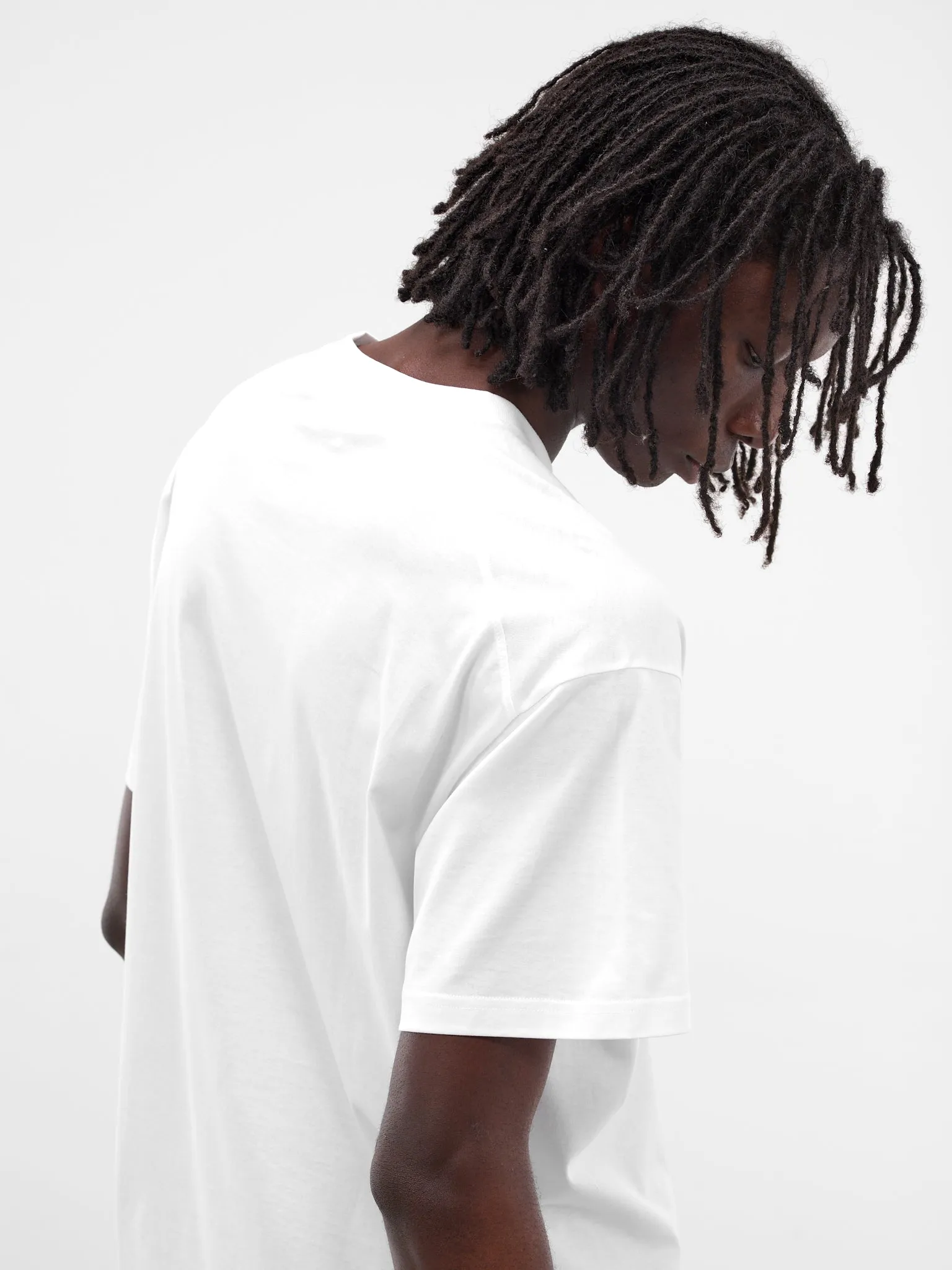 White Cotton Jersey Tee (T001-C001-WHITE) sold by lorenzo product image thumbnail 4