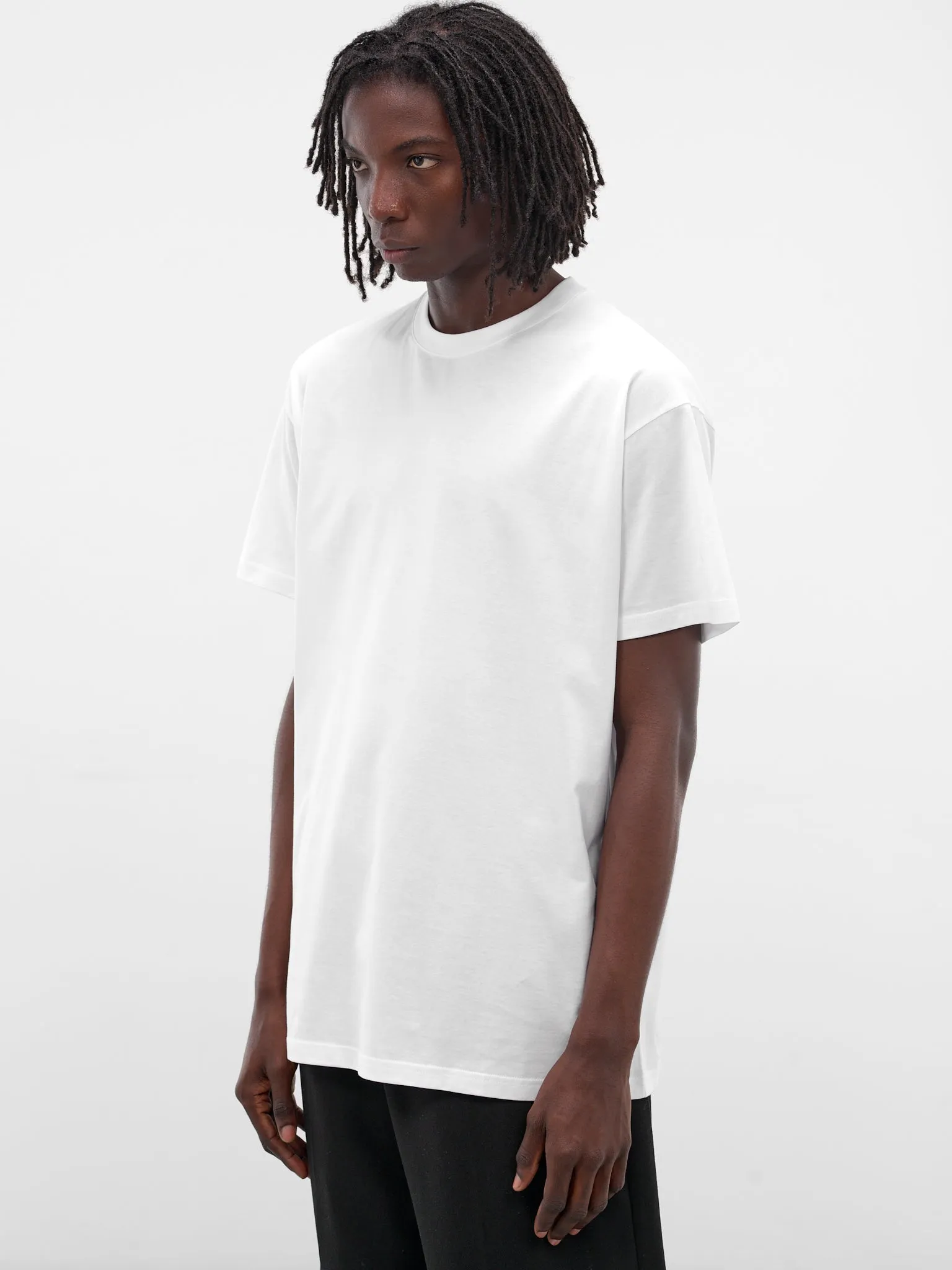 White Cotton Jersey Tee (T001-C001-WHITE) sold by lorenzo product image thumbnail 2