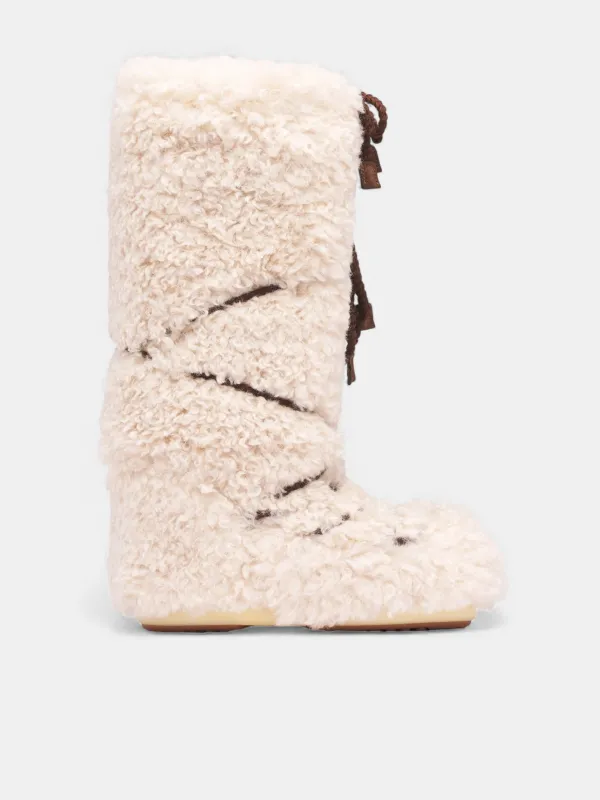 Ecru Icon Curly Extra Boots (0D1403070-L007-ECRU) sold by lorenzo