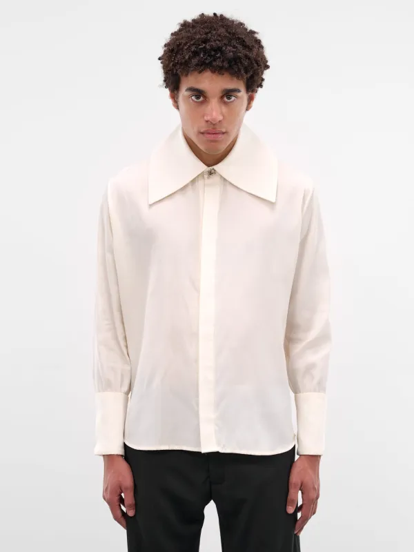 Ivory Princeso Wool-Silk Shirt (PRINCESO-SHIRT-IVORY) sold by lorenzo