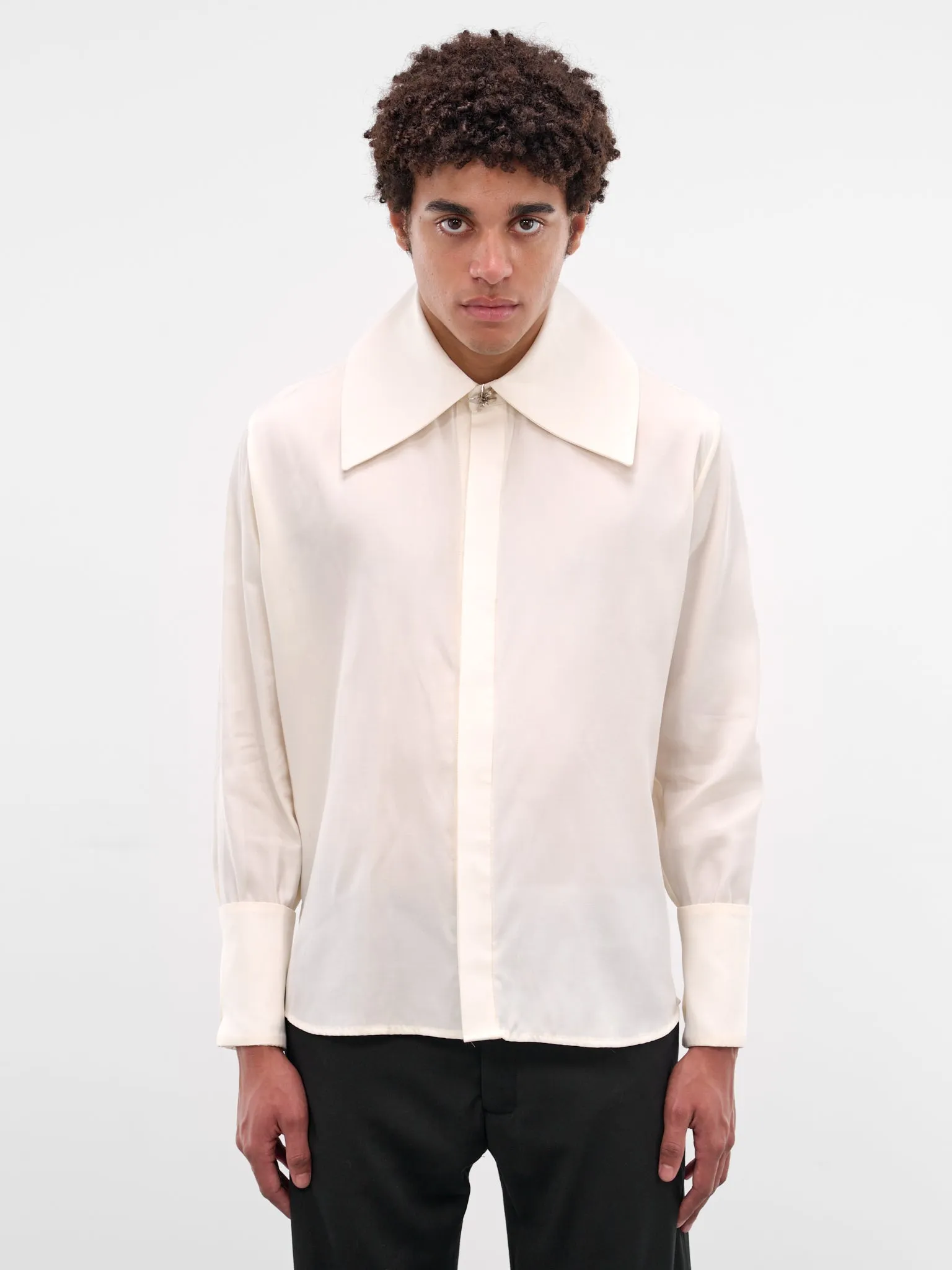 Ivory Princeso Wool-Silk Shirt (PRINCESO-SHIRT-IVORY) sold by lorenzo