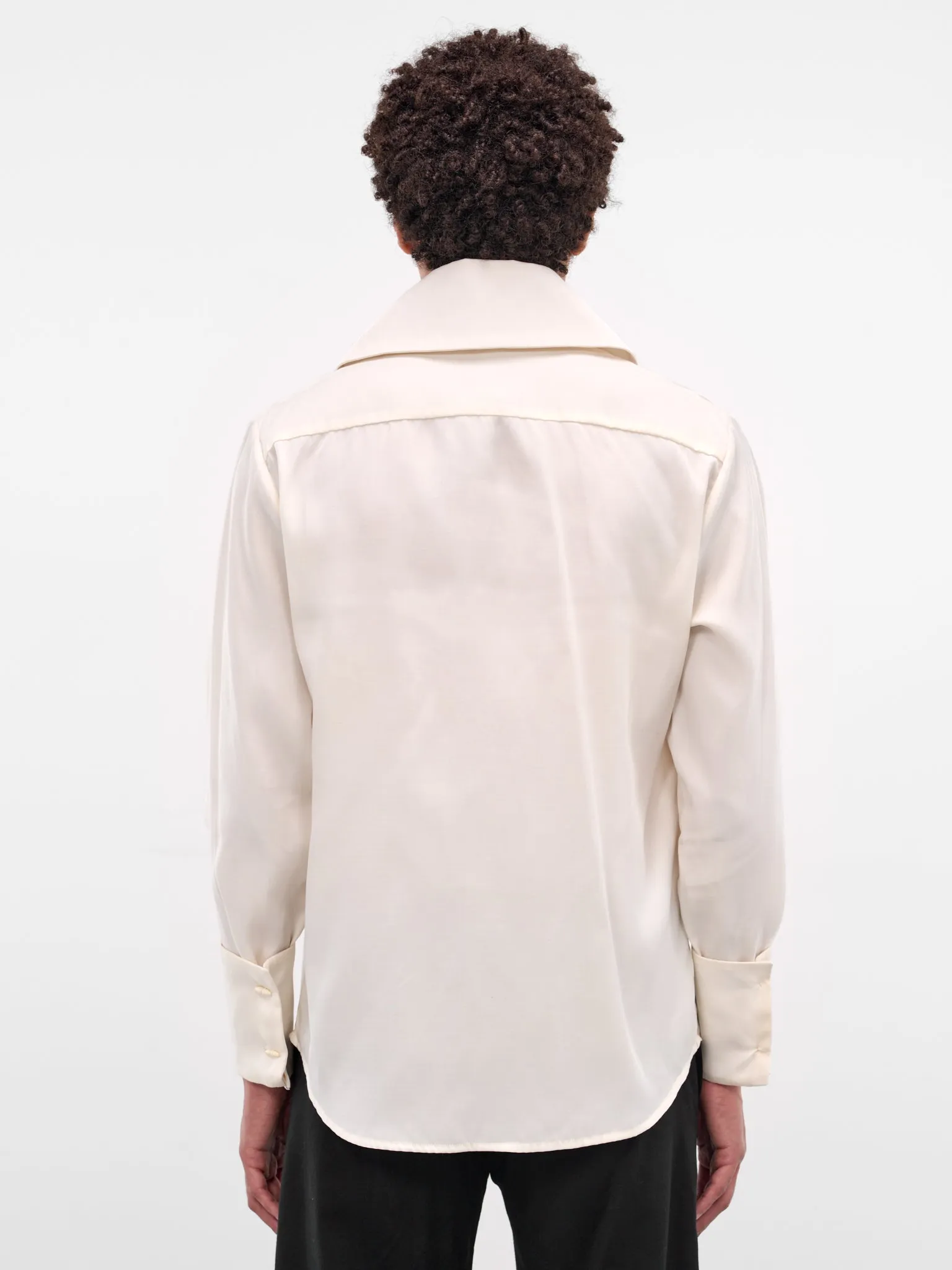 Ivory Princeso Wool-Silk Shirt (PRINCESO-SHIRT-IVORY) sold by lorenzo product image thumbnail 3