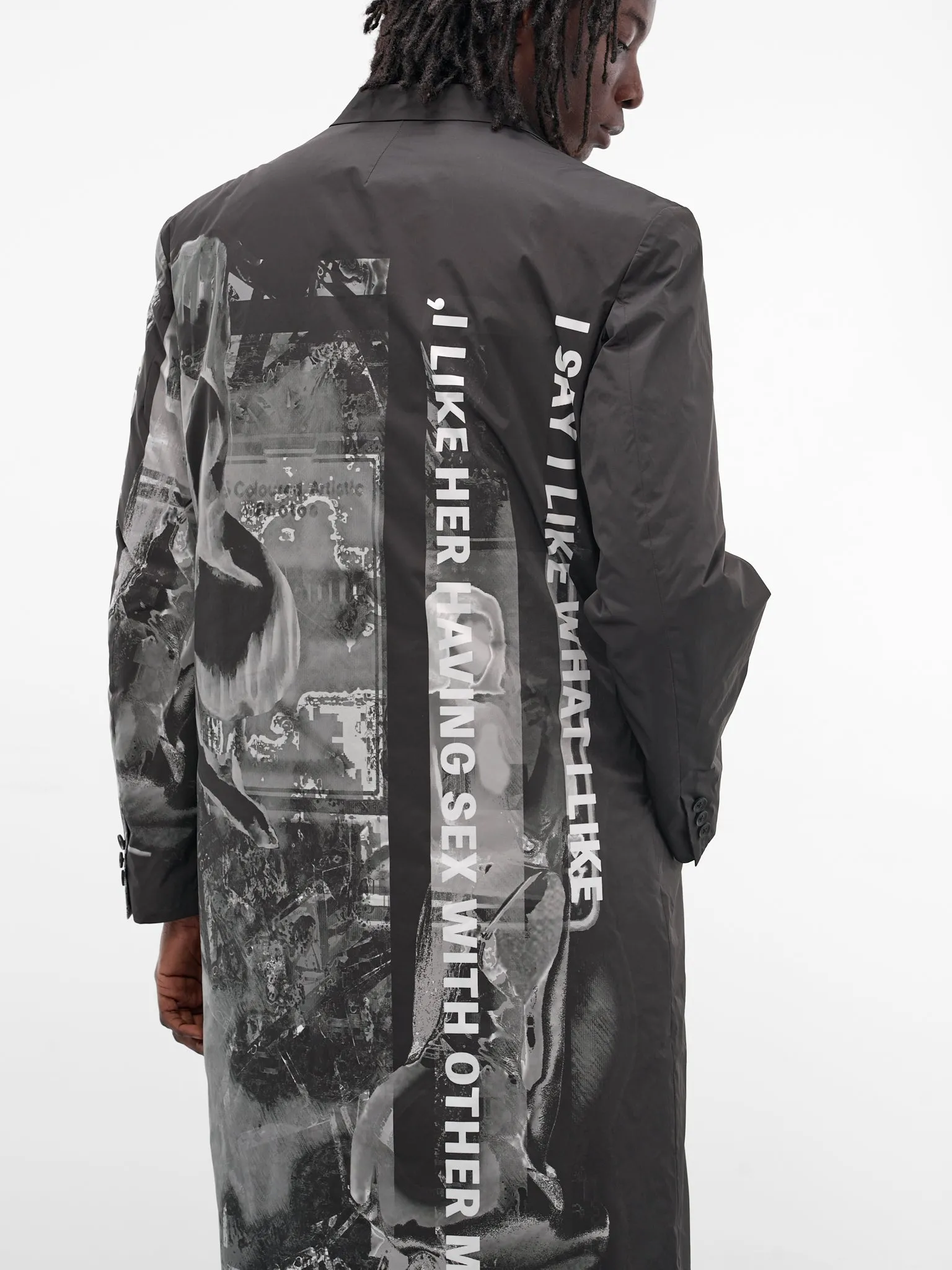 Black Reversible Graphic Padded Coat (HL-J44-831-BLACK) sold by lorenzo product image thumbnail 5