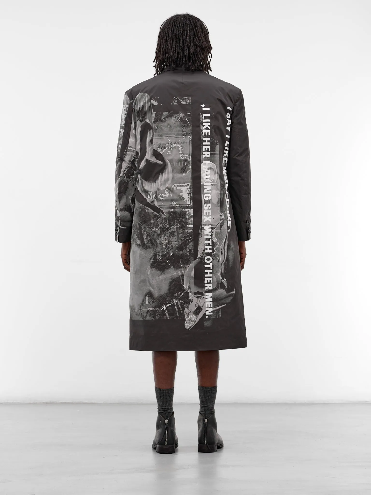 Black Reversible Graphic Padded Coat (HL-J44-831-BLACK) sold by lorenzo product image thumbnail 3