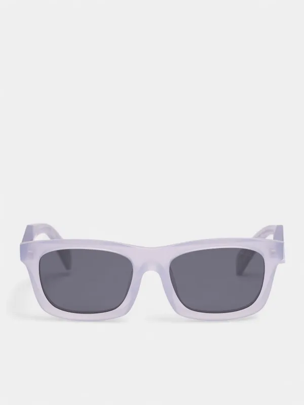 Gray Translucent C06SF Rectangular Sunglasses (0PR-C06SF-FROSTED-ICE-DARK-GRE) sold by lorenzo