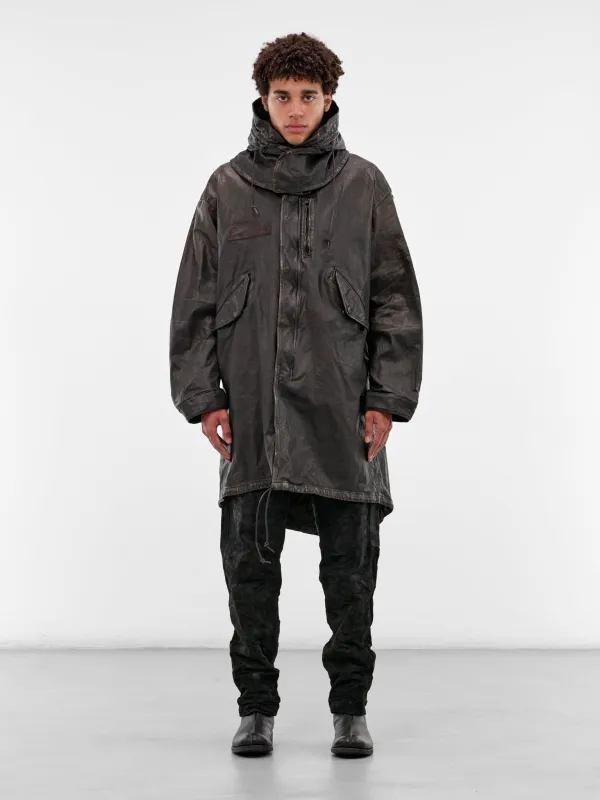 Black Steer Leather Fishtail Parka (2176-03-BLACK) sold by lorenzo
