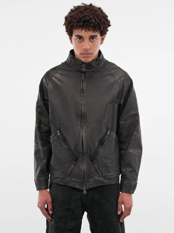 Black Steer Leather Oiled Jacket (2176-02-BLACK) sold by lorenzo