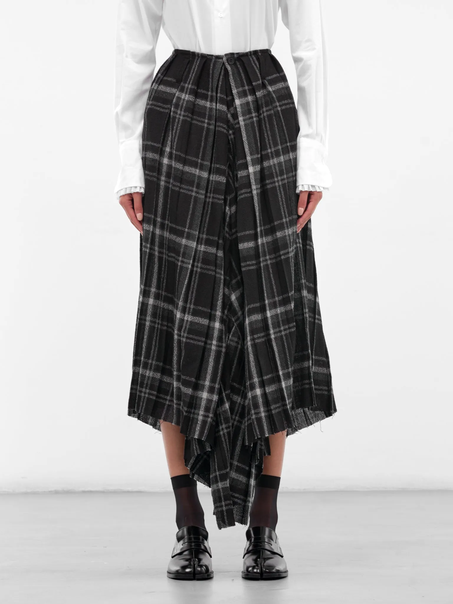 Black Tartan Baggy Trousers (LL-P04-122-BLACK) sold by lorenzo