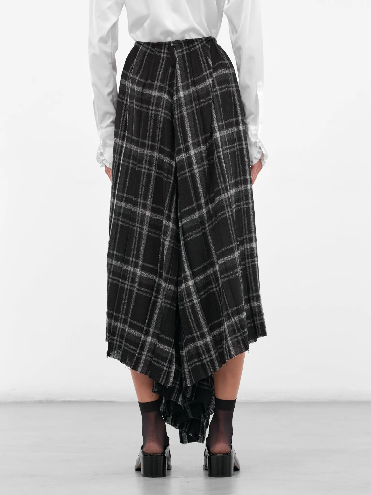 Black Tartan Baggy Trousers (LL-P04-122-BLACK) sold by lorenzo product image thumbnail 3