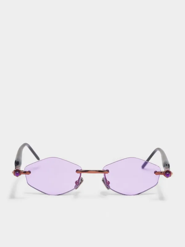 P60 Geometric Rimless Sunglasses (KRSP60BZGB00004L-LILAC) sold by lorenzo