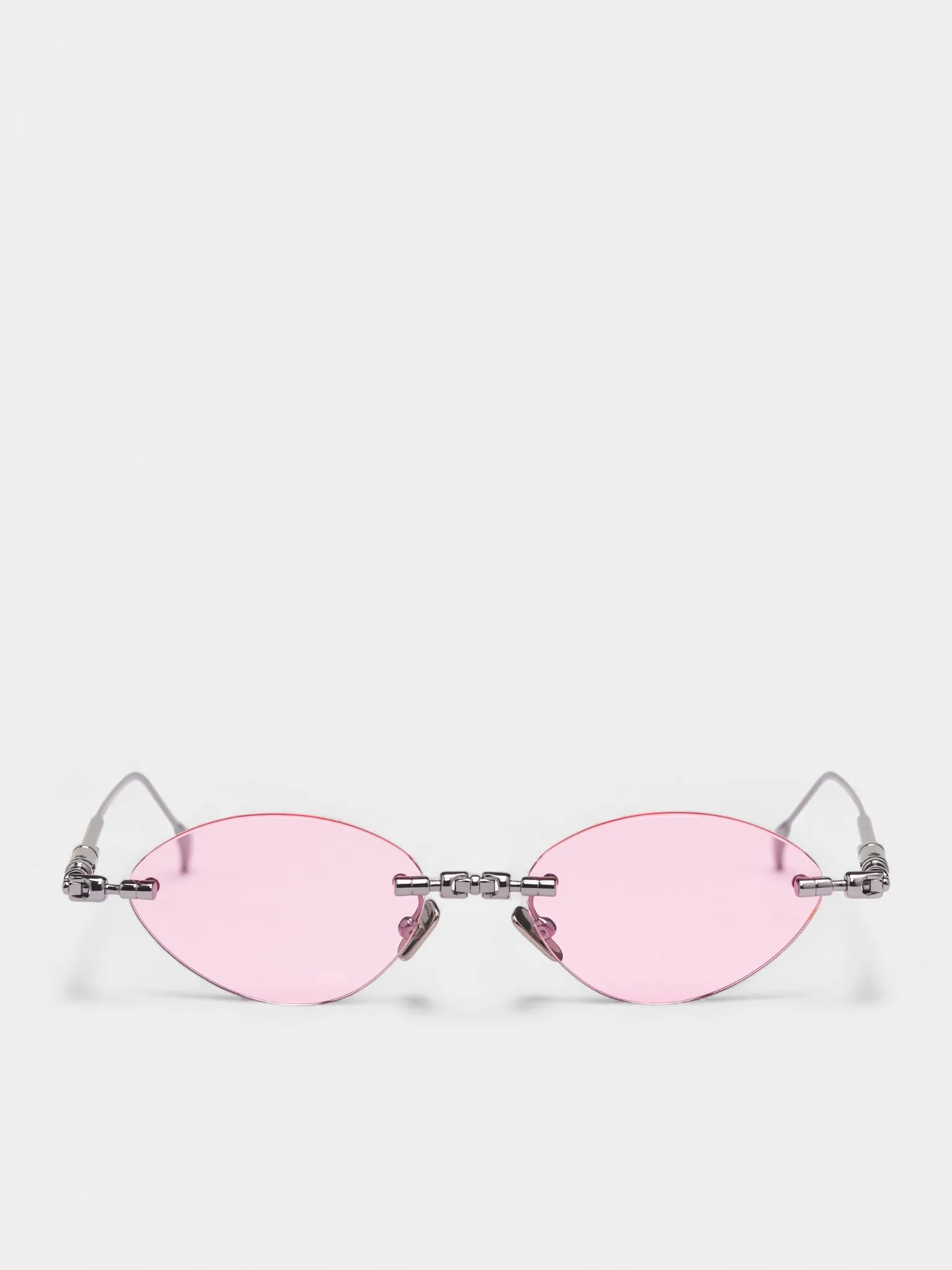 Metal Oval Rimless Pink Sunglasses (KRSH65GM0000004P-PINK) sold by lorenzo