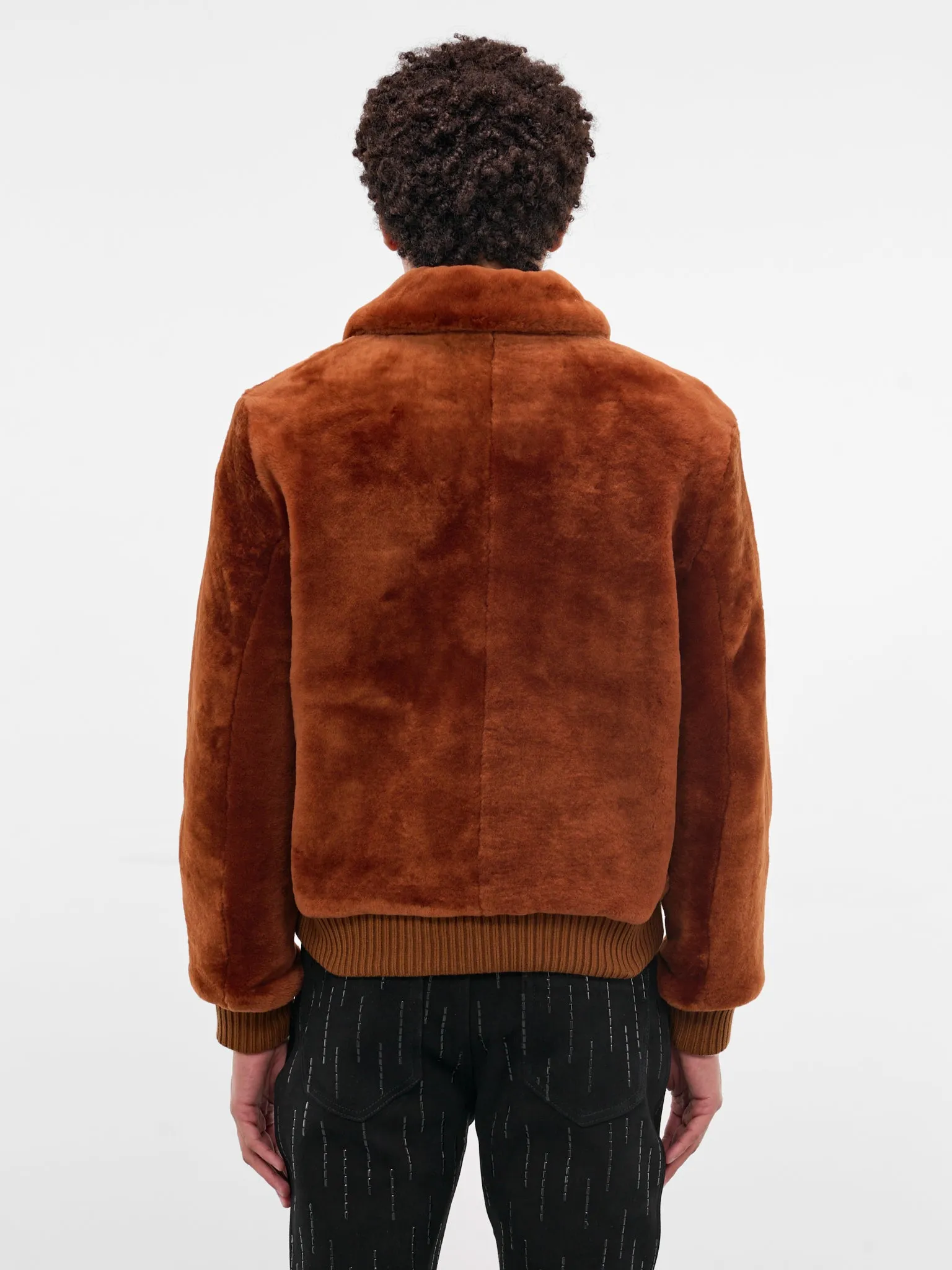 Rust Shearling Leather Zip Jacket (JA14S-SHEARLING-JACKET-RUST) sold by lorenzo product image thumbnail 3