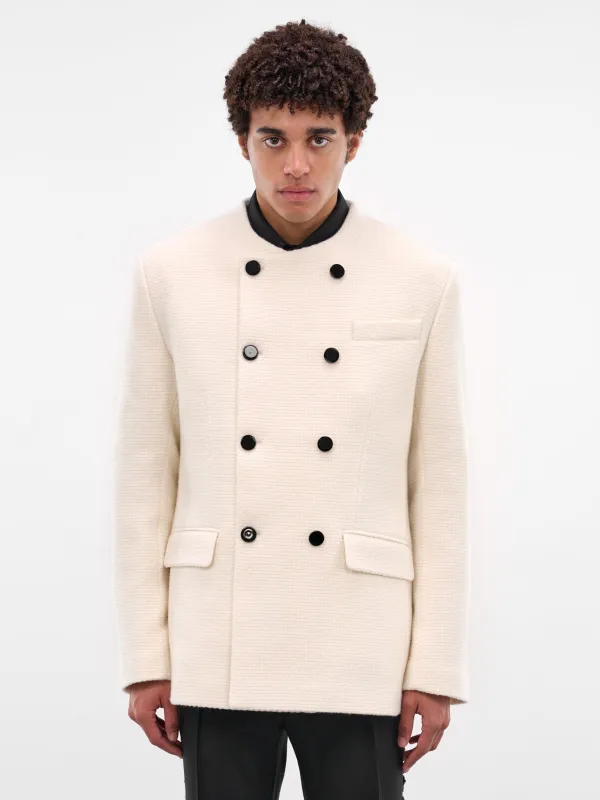 White Wool Double-Breasted Blazer (BL50-OFF-WHITE) sold by lorenzo