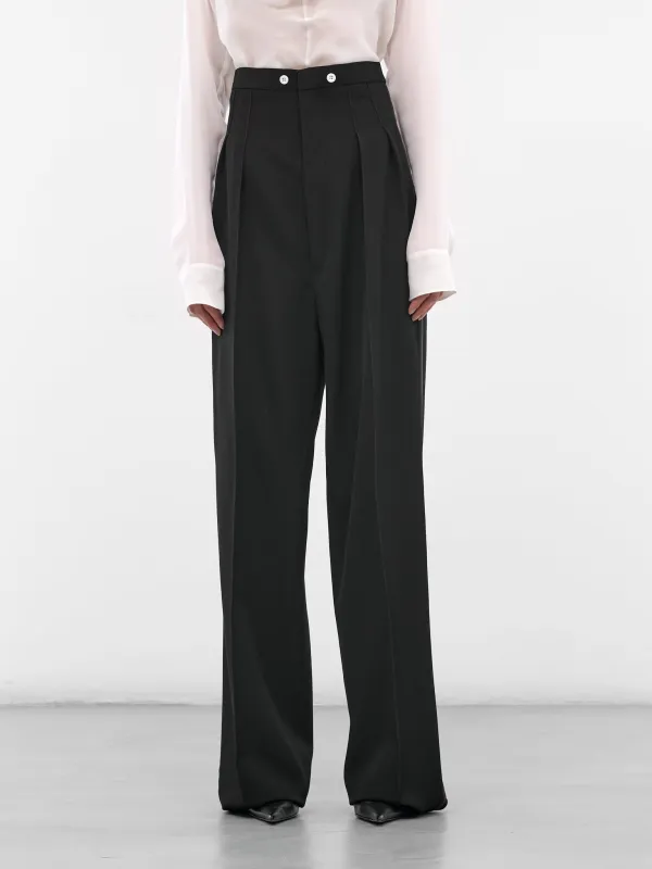 Black Wool Tailored Trousers (S51KA0611-S78389-900-BLACK) sold by lorenzo
