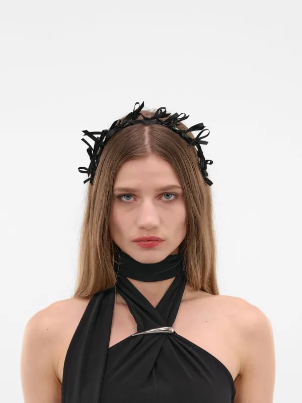 Black Ribbon Iron Headband (HDP02-SILVER-BLACK) made by D'heygere