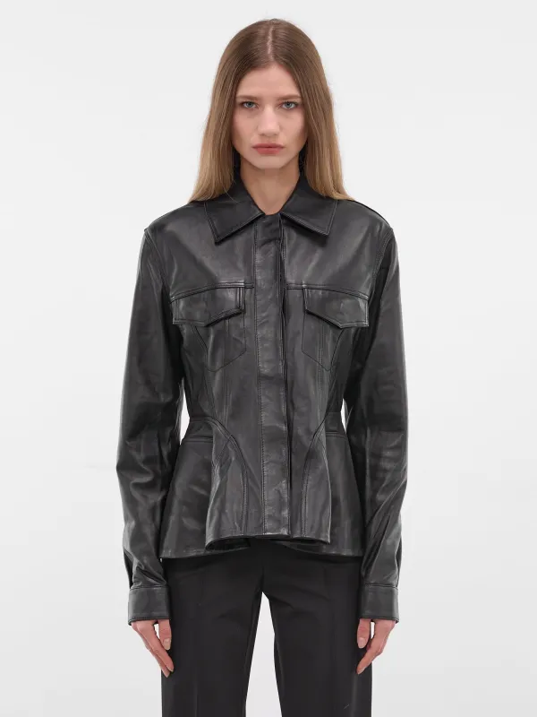 Black Sheep Leather Trucker Jacket (JA045-BLACK) sold by lorenzo