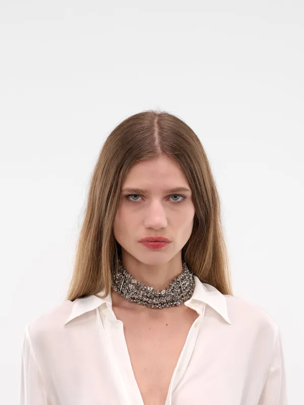 Silver Farfalle Butterfly Back Choker (JW22-SILVER) sold by lorenzo