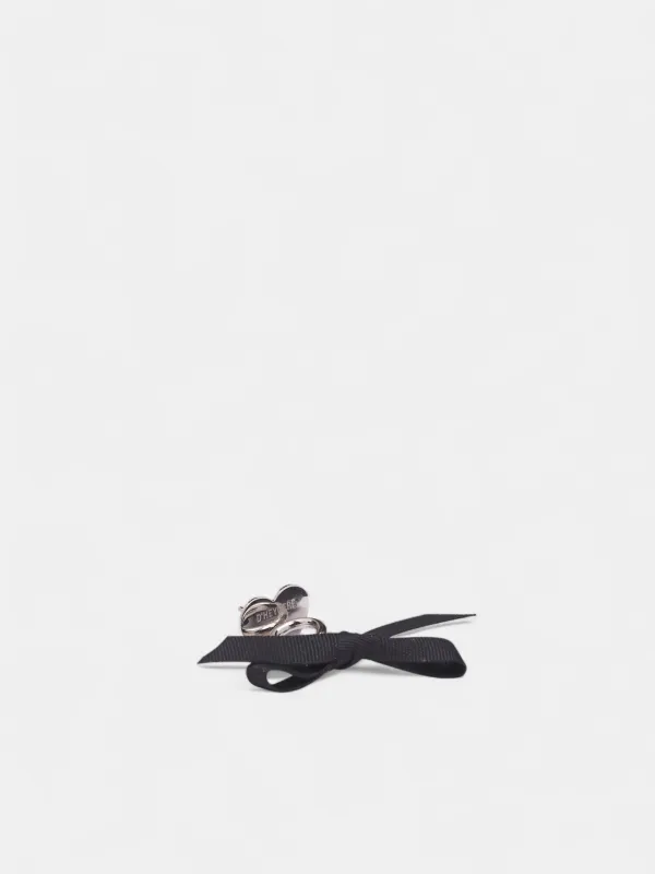 Black 925 Silver Bow Earrings (JW04-SILVER-BLACK) made by D'heygere
