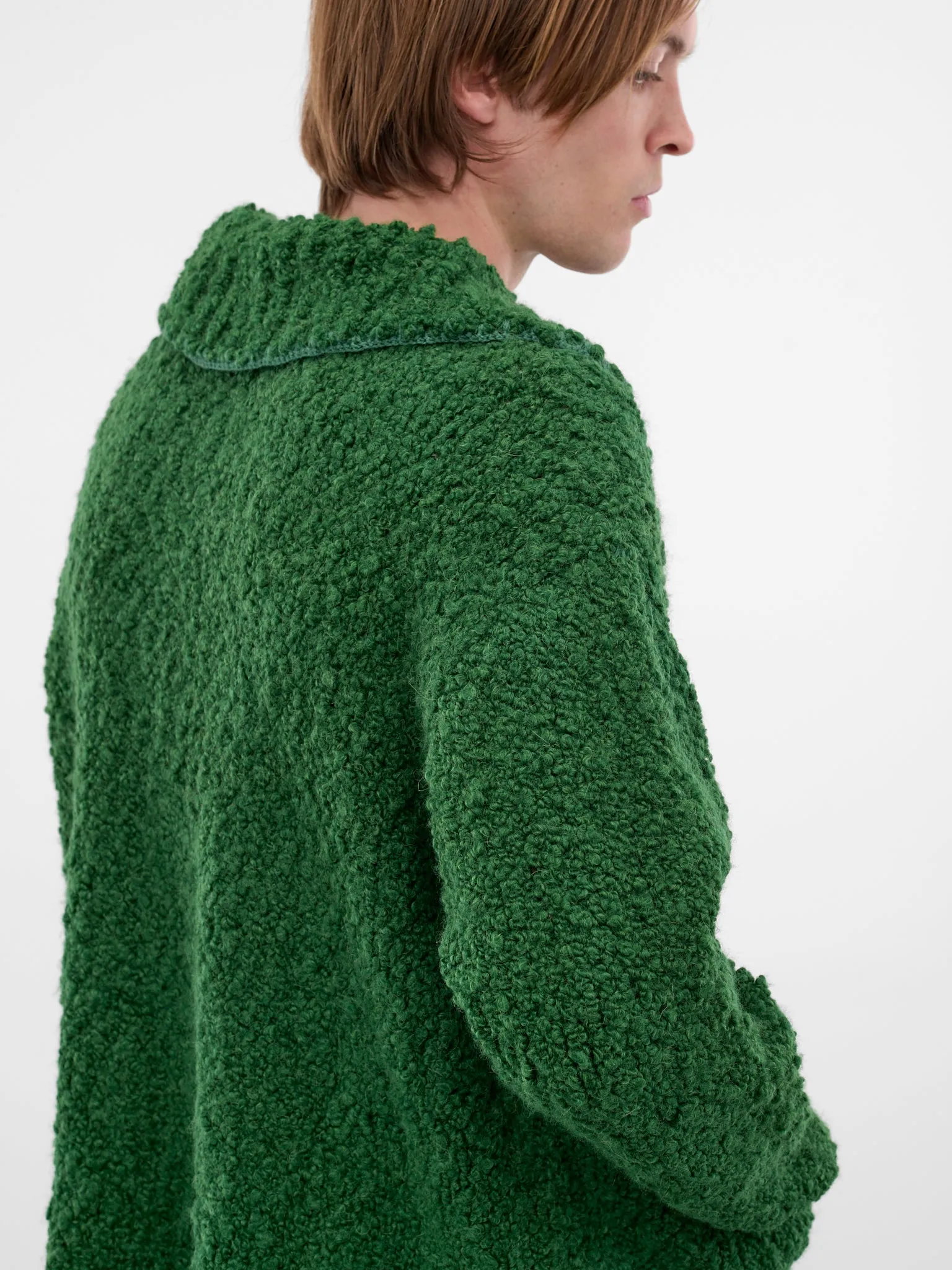 Green Alpaca-Wool Knit Cardigan (MRF25KT019-GREEN) sold by lorenzo product image thumbnail 5