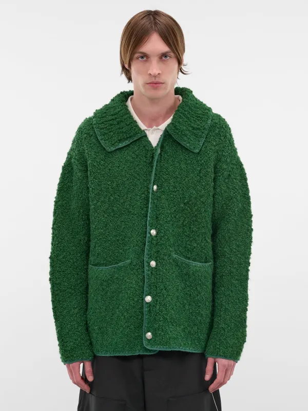 Green Alpaca-Wool Knit Cardigan (MRF25KT019-GREEN) sold by lorenzo